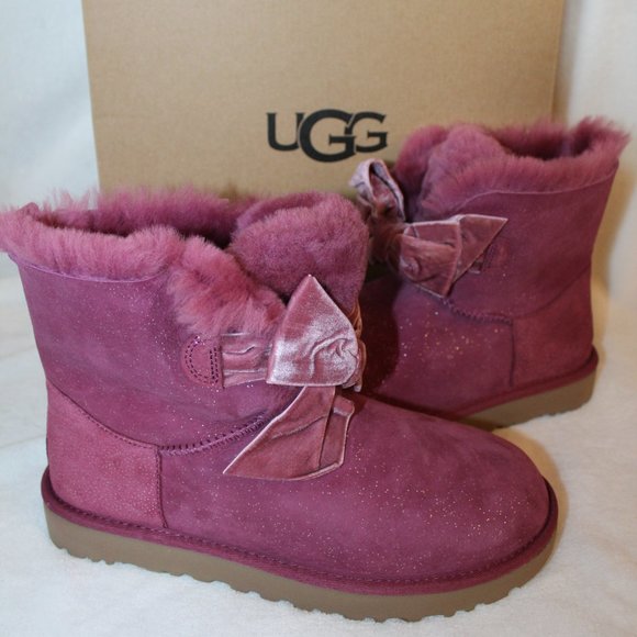 UGG Shoes - NIB WOMEN'S GITA TWINKLE MINI VELVET BOW SUEDE BOOTS 8